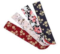 VILLCASE Lot de 4 Pochettes en Tissu Soie pour Éventail Pliant, Motifs Fleurs, Couleurs Assorties, Paquet de Rangement Compact pour Éventails Japonerie Portatifs, Accessoire Pratique