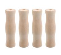 VILLCASE Lot de 4 ustensiles de barbecue avec poignée en bois à trou unique pour grille de barbecue, antidérapant, résistant à la chaleur, pour cuisine, barbecue, camping, 11 x 3 x 3 cm