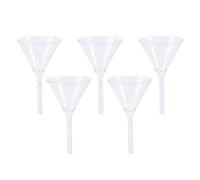 VILLCASE Lot de 5 Entonnoirs Triangulaires en Verre Blanc Solides, Réutilisables et Lavables la Main, pour Expériences de Chimie en Laboratoire