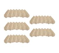 VILLCASE Lot de 5 Porte-œufs en Pâte de Papier Beige Réutilisables, Plateau 30 Œufs, Résistant la Déformation, Rangement Protection des Œufs