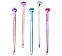 VILLCASE Lot de 5 Stylos à Gel Noirs à Recharge Stylo à Motif Diamant Écriture Fluide Léger et Ergonomique Papeterie pour Étudiants Bureau et École Couleur Aléatoire
