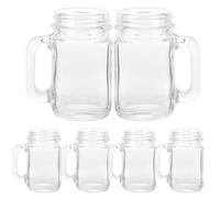 VILLCASE Lot de 6 Mini Bocaux en Verre 45ml pour Cocktails et Liqueurs, Fabrication Soignée, Délicats, pour Mariages et Pique-niques