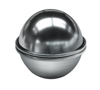 VILLCASE Moule à Boule de Bain pour Fabrication Sûre de Bombes de Bain Mousse ou Chocolat en Alliage D'aluminium Argenté, Lot de 2 Pièces Design Ergonomique Fabrication Sûre de Bombes de
