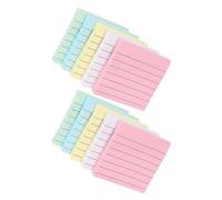 VILLCASE Notes Autocollantes Carrées Lignées Bloc Mémo Papier, 10 Pièces | Adhésif Amovible, Portable, Écriture Fluide, Papier Épais et Résistant, pour Messages et Rappels
