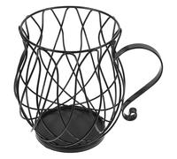 VILLCASE Organisateur de Rangement en Fer pour Capsules de Café Design Oreilles de Chat, Support Pratique Noir pour Snacks et Sucre, Espace de Cuisine et Boissons