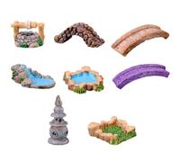 VILLCASE Ornement Miniature de Jardin en Résine Rétro Puits et Herbe Résineuse, Décoration Extérieure Élégante pour Chambre ou Planter, Accessoire Sûr et Décoratif