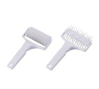 VILLCASE Outil de Cuisson de Pizza 2pcs Rouleau à Aiguilles Pratique en Pp Blanc Cuisine Perforatrice à Pizza Chic et Fonctionnelle