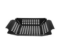 VILLCASE Panier à Griller Carré en Fer Noir, Égouttage Facile | Plaque pour Four, Ustensiles de Barbecue de Camping, Nettoyage Simple, Format Carré