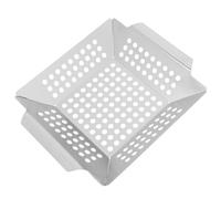 VILLCASE Panier à Griller pour Barbecue en Acier Inoxydable Carré Drainage D'huile, Usage Polyvalent pour Barbecue Extérieur Cuisine