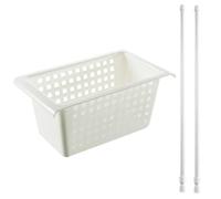 VILLCASE Panier D'égouttage Organisateur de Rangement sous Évier pour Évier Cuisine avec Tige Télescopique, Léger en Pp Lot de 2 Set de Set pour Couverts et Tasses