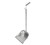 VILLCASE Pelle à Poussière Collecte des Débris Lourds Jardin en Acier Inoxydable Autoportante avec Poignée Arquée Finition Métal Argenté pour Hall et Atelier
