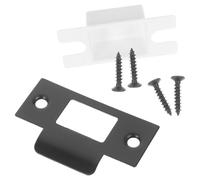 VILLCASE Plaque de Gâche en Métal Noir T en Kit de Réparation pour Serrure de Porte Intérieure, Installation Facile, Verrouillage Fluide et Solide