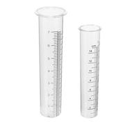 VILLCASE Pluviomètre Extérieur Portable en Plastique Argenté 2 Pièces Échelle Ronde pour Jardin et Pelouse Mesure Précise Pluie Réutilisable