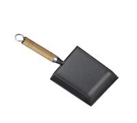 VILLCASE Poêle en Fer Carrée pour Omelette Japonaise Tamagoyaki Poignée en Bois Antiadhésive sans Revêtement Multifonctionnelle pour Poissons et Plats Sains
