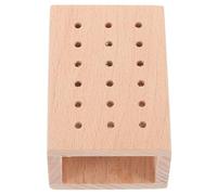 VILLCASE Porte-Fraises en Bois 18 Trous Organisateur d'Embouts, Rangement Pratique pour Accessoires Nail Art en Salon et Bureau