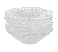 VILLCASE Protège-Gouttes de Bougie en Verre Cannelé Rond, Lot de 6, Récupération de Cire, Design Élégant, pour Bougeoirs Lors de Fêtes et Occasions