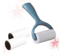 VILLCASE Rouleau Anti-peluches 4 Pcs 1 Poignée Bleue et 3 Rouleaux de Papier, Plastique, Couvercle, Portable, pour Textiles à Poils et Tricots, Voyage et Déplacement Professionnel