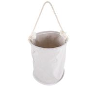 VILLCASE Sacoche à Outils D'électricien Seau à Outils à Poignée de Corde Toile et Acier Cylindrique Grosse Capacité Blanc Chantier et Réparation à Domicile