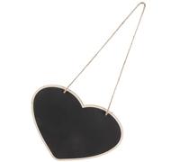 VILLCASE Tableau Noir Suspendu en Bois Forme Cœur Mini Tableau D'affichage Noir avec Cordelette Panneau Déco Murale Réutilisable pour Maison Bureau et Café Craie Portable