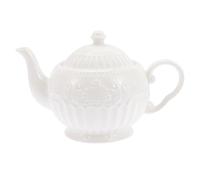VILLCASE Théière Élégante et Délicate en Céramique Blanche Gaufrée 900cc pour Boire le Thé Entre Amis ou Décoration de Bureau