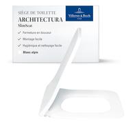 Villeroy & Boch Architectura - Abattant WC SlimSeat avec système d'abaissement automatique - Siège de toilette amovible en Duroplast incassable - Pièce de rechange d'origine - Ovale - Blanc alpin