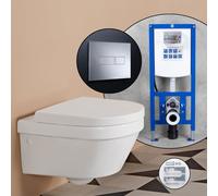 Villeroy & Boch Architectura Pack complet Cuvette suspendue et bâti-support neeos,, 4694HR01+16601CR#SET,