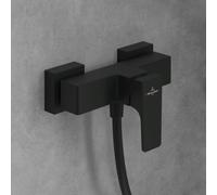 Mitigeur de douche monocommande Villeroy & Boch Architectura Square TVS125001000K5 avec protection anti-retour, fixation murale, noir mat