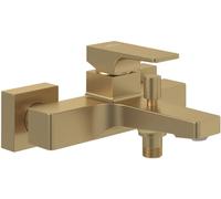 Villeroy & Boch Architectura Square Robinet de baignoire en saillie avec protection anti-retour et fonction d'inversion - Mitigeur bain/douche économique - Carré - Or brossé