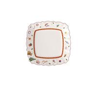 Villeroy & Boch Assiette À dessert Carrée Toy’S delight Arts de la Table de Noël, Blanc / Multicolore, Plate Petit-Déjeuner