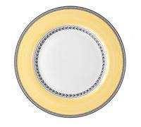 Villeroy & Boch Audun Fleur Assiette plate, 27 cm, Porcelaine Premium, Blanc/Gris/Jaune