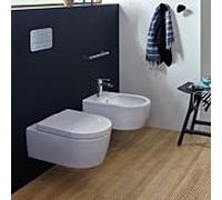 Villeroy & Boch Avento Combi-Pack 5656HRR1 WC suspendu sans bride avec abattant, DirectFlush, blanc Ceramicplus