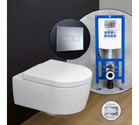 Villeroy & Boch Avento Cuvette suspendue en set complet, avec bâti-support neeos,, 5656HRR1+16601CR#SET,