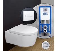 Villeroy & Boch Avento Pack complet Cuvette suspendue et bâti-support neeos,, 5656HRR1+16601WH#SET,