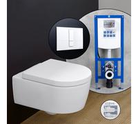Villeroy & Boch Avento Pack complet Cuvette suspendue et bâti-support neeos,, 5656HRR1+16791WH#SET,