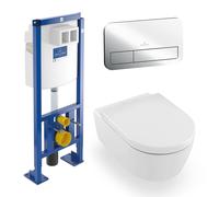 Villeroy & Boch Avento & ViConnect FR Pack complet WC suspendu, fond creux, 5656HR01+92246500+92249061,