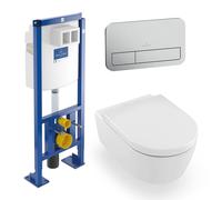 Villeroy & Boch Avento & ViConnect FR Pack complet WC suspendu, fond creux, 5656HR01+92246500+92249069,