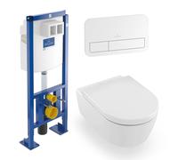 Villeroy & Boch Avento & ViConnect FR Pack complet WC suspendu, fond creux, 5656HRRW+92246500+92249068,