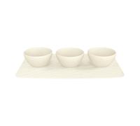 Villeroy & Boch Bol à sauce Manufacture Rock 3 pièces avec plateau Blanc