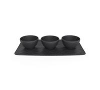Villeroy & Boch Bol à sauce Manufacture Rock 3 pièces avec plateau Noir