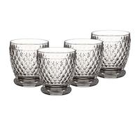Villeroy & Boch Boston - Lot de 4 gobelets de 330 ml - En cristal - Motif à facettes - Pour boissons chaudes et froides - Passe au lave-vaisselle - Transparent
