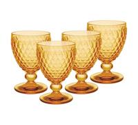 Villeroy & Boch Boston Saffron - Lot de 4 verres à eau colorés avec motif à facettes - 400 ml - Passe au lave-vaisselle - Jaune