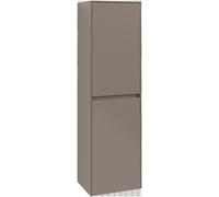 Villeroy & Boch Collaro Armoire haute, 1 porte, charnières à droite, avec panier à linge, 454x1538x349mm, C03401AF, Couleur: Façade/corps : vert tendre, poignée : gris cachemire