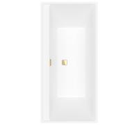 Villeroy & Boch Collaro Duo Baignoires rectangulaires, à encastrer, vidage et trop-plein doré, 1600x750x470mm, UBA160COR2JV-RW, Couleur: Blanc de pierre
