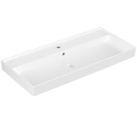 Villeroy & Boch Collaro lavabo pour armoire, 1 trou pour robinet, avec trop-plein, côté inférieur non poncé, 1000x470mm, 4A33A5RW, Couleur: Blanc pierre CéramiquePlus