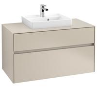 Villeroy & Boch Collaro meuble sous-lavabo, 2 tiroirs, lavabo au centre, 1000x548x500mm, C01600VK
