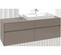 Villeroy & Boch Collaro Meuble sous-lavabo, 4 tiroirs, lavabo à droite, avec éclairage, 1600x548x500mm, C027B0VN
