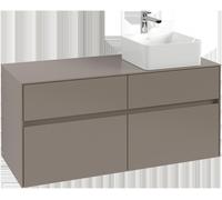 Villeroy & Boch Collaro Meuble sous-lavabo, 4 tiroirs, lavabo à droite, montage mural, avec éclairage, 1200x548x500mm, C04300AH