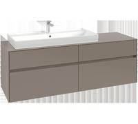 Villeroy & Boch Collaro Meuble sous-lavabo, 4 tiroirs, lavabo à gauche, montage mural, avec éclairage, 1600x548x500mm, C029B0AB