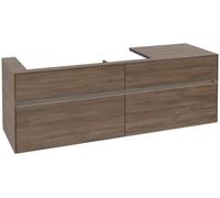 Villeroy & Boch Collaro Meuble sous-lavabo, 4 tiroirs, lavabo à gauche, montage mural, avec éclairage, 1600x548x500mm, C029B0VH