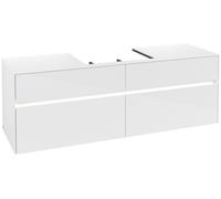 Villeroy & Boch Collaro Meuble sous-lavabo, 4 tiroirs, lavabo au centre, avec éclairage, 1600x548x500mm, C025B0DH